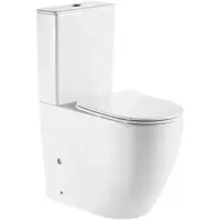 Унитаз-компакт CeramaLux 1289A безободковый, с сиденьем микролифт, белый