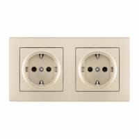 Розетка с заземлением и со шторкой Arte Milano SET06-2 SET06-2-40-1x2 shampan