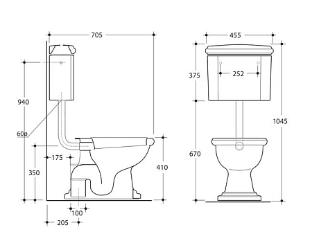 Бачок для унитаза Kerasan Waldorf 418201 белый