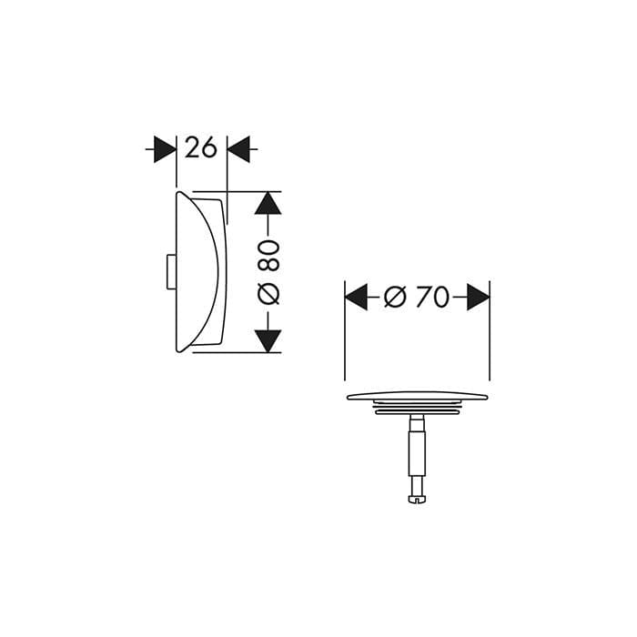 Внешняя часть набора hansgrohe Flexaplus 58185670 для слива и перелива черный матовый