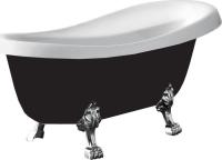 Акриловая ванна Vincea VBT-120B-1700-Cr, слив-перелив в комплекте, ножки хром, черная