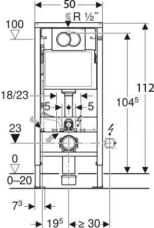 Инсталляция для унитаза Geberit Duofix 458.149.21.1 с клавишей смыва