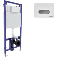 Инсталляция для унитаза Berges Novum D7 040237 с кнопкой смыва, белый/хром