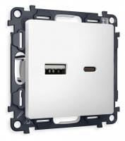 Розетка 2хUSB type A и C без рамки Ambrella Volt ALFA MA131010