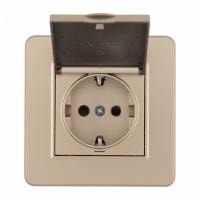 Розетка с заземлением и шторкой, с крышкой Arte Milano SET16-1 SET16-1-41-1 shampan