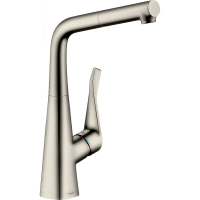 Смеситель для кухни hansgrohe Metris M71 320 1jet sBox 73812800 с вытяжным изливом сталь