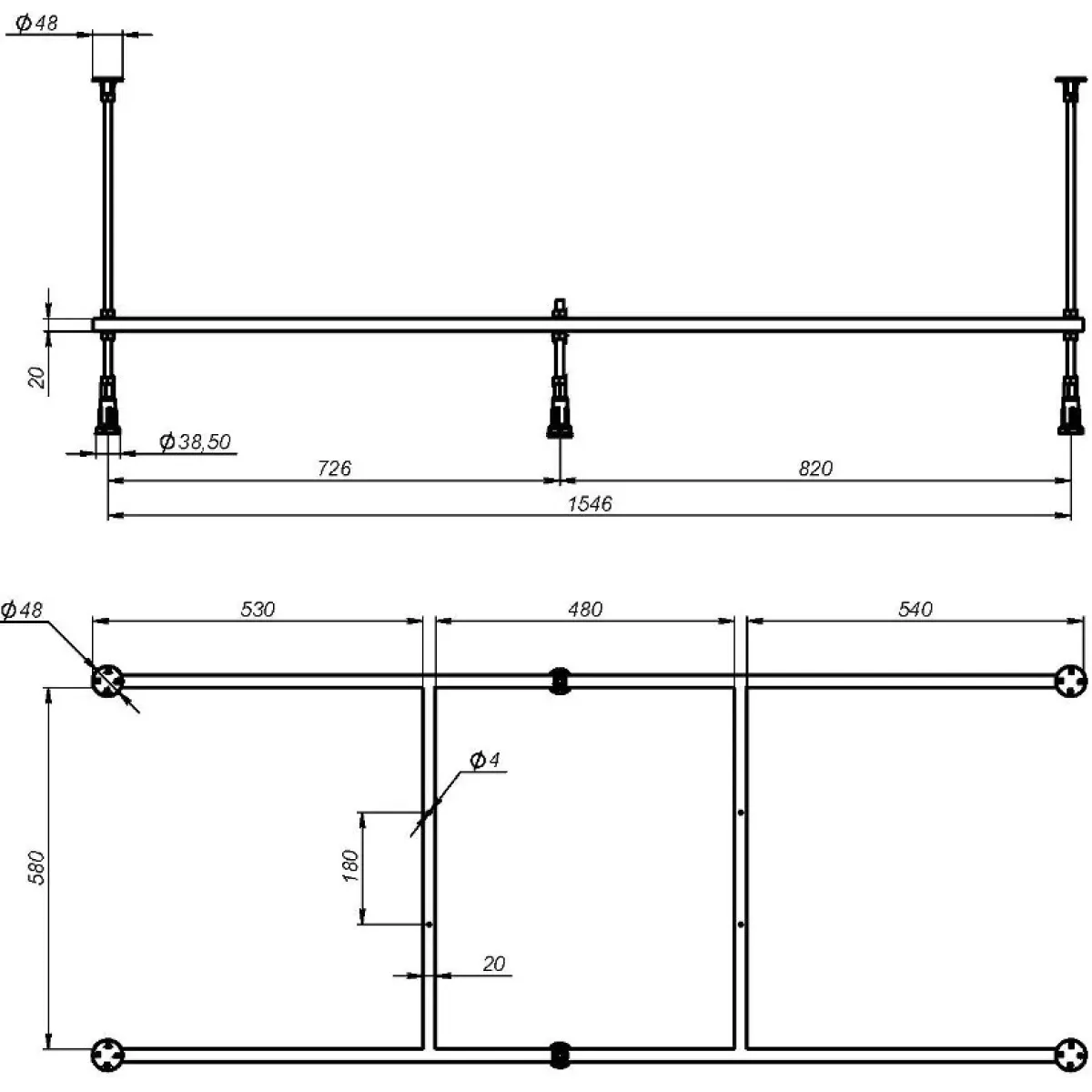 Каркас для ванны AM.PM X-Joy W00A-165-070W-R 165x70