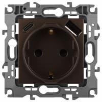 Розетка с заземлением и со шторкой и 2хUSB, без рамки Эра Эра 12 12-4108-13