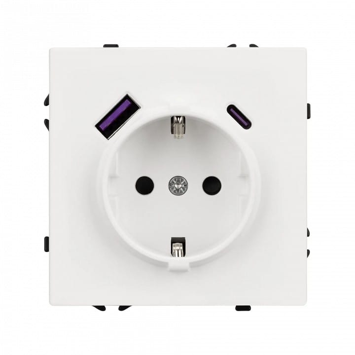 Розетка с заземлением и 2хUSB type A, без рамки Arlight SCT 054284