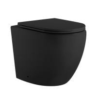 Приставной унитаз Abber Bequem AC1111TMB с крышкой-сиденьем черный матовый