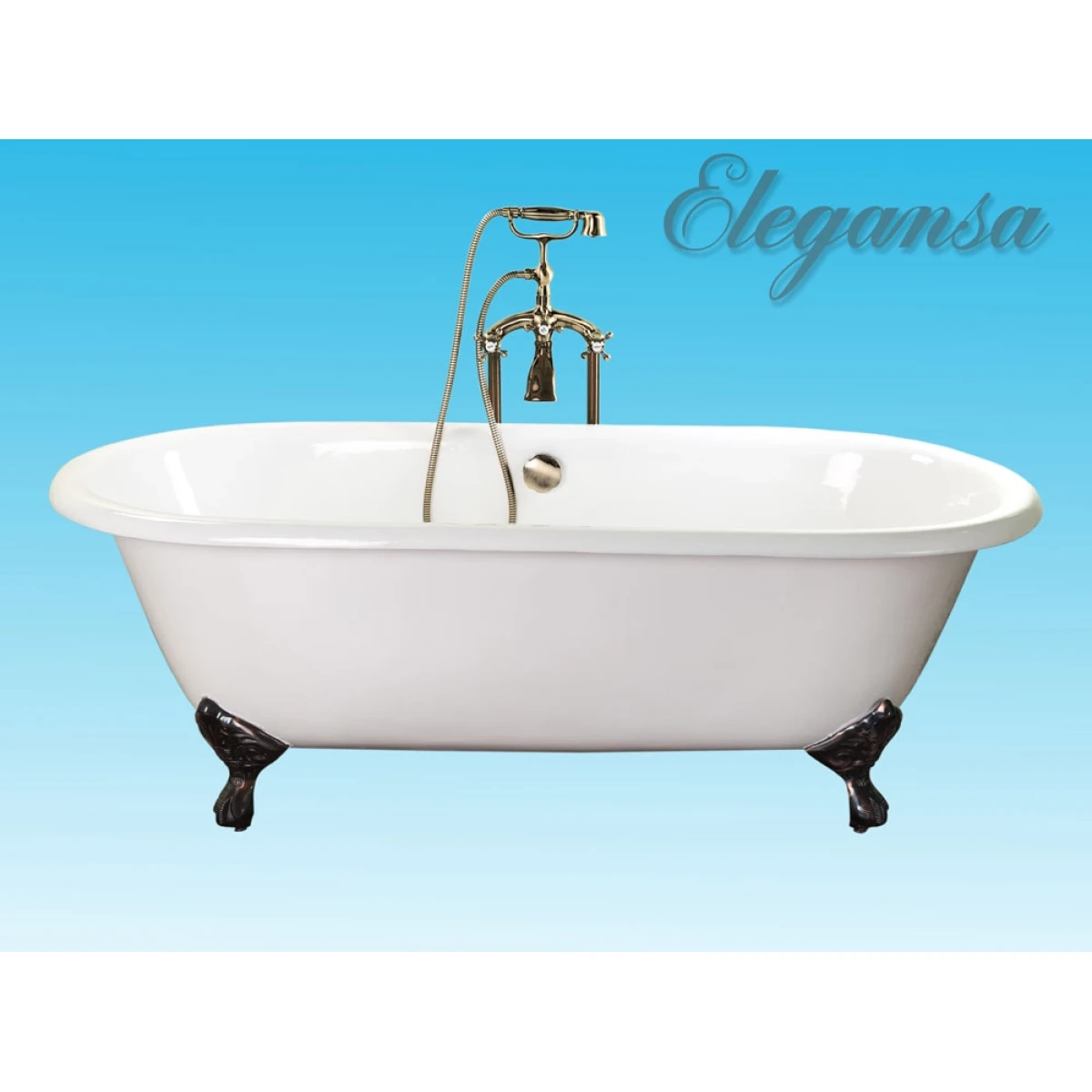 Ванна чугунная Elegansa Gretta Bronze V0000141 167,6x76,5 см, отдельностоящая, белый