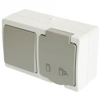 Блок с розеткой и выключателем Stekker Велена 49728