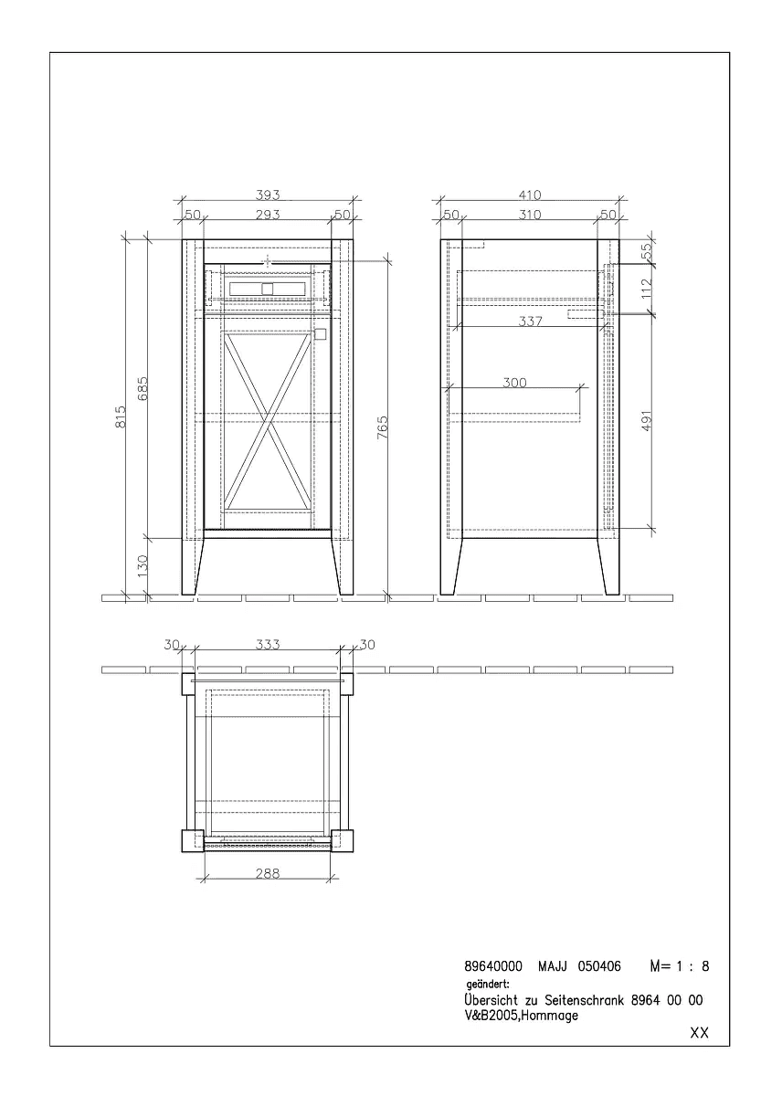 Тумба Villeroy&Boch СХ Hommage 89641101 орех