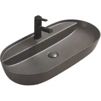Раковина-чаша CeramaLux 78325MDH 81,5x41 см, накладная, серый матовый
