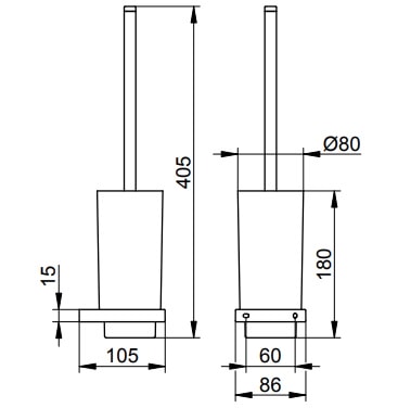 Туалетный ершик Keuco Edition 11 11164219000 нержавеющая сталь