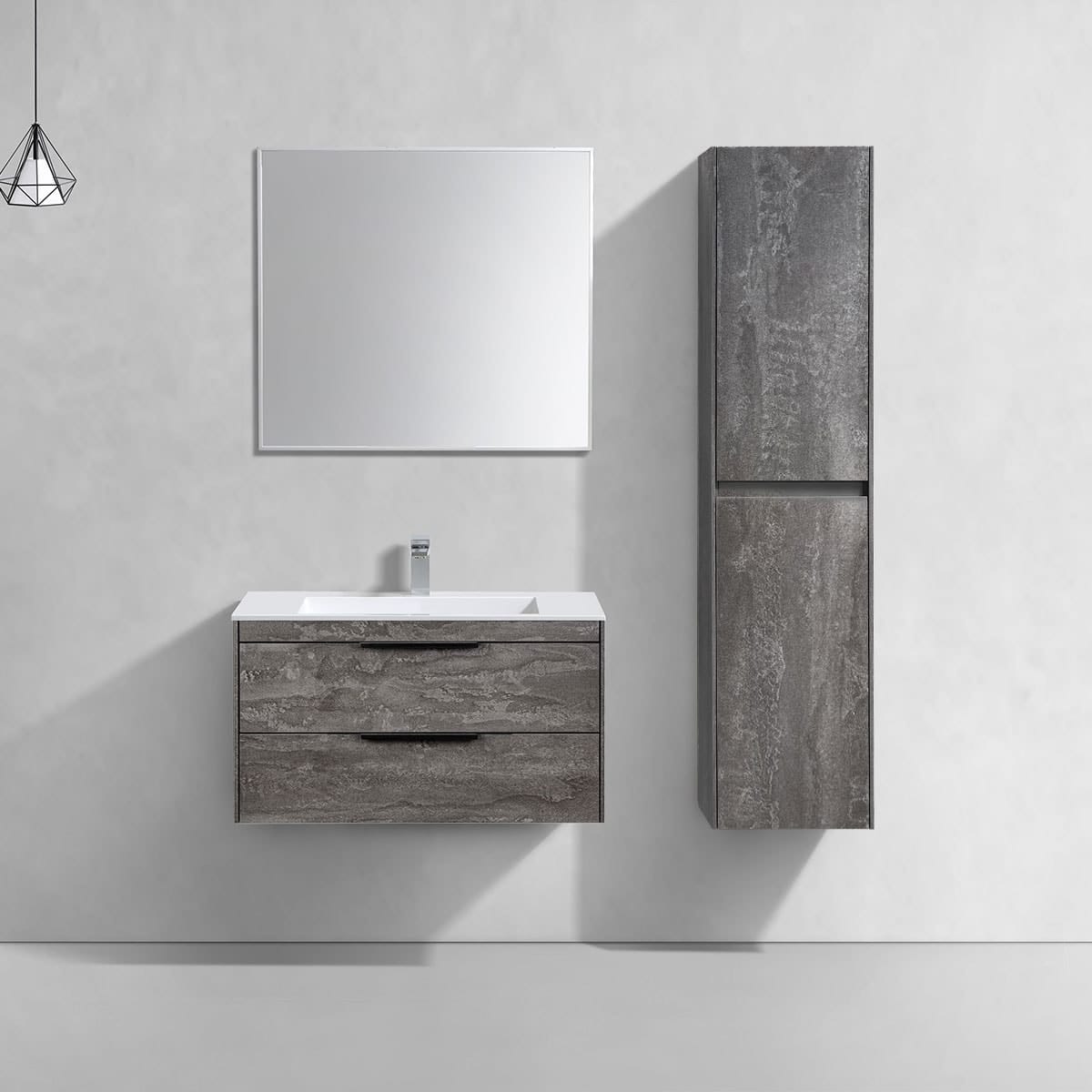Тумба под раковину Vincea Chiara 2D 80 см VMC-2C2800GS серый