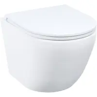 Унитаз подвесной IDDIS Blanco Q BLQNDSEI25 безободковый, торнадо, с сиденьем микролифт, белый