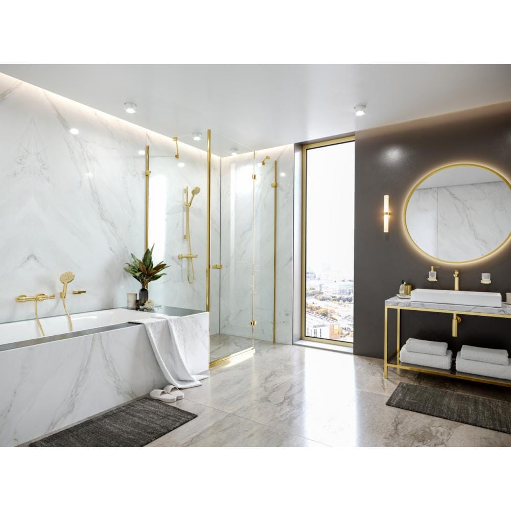 Смеситель для ванны с термостатом hansgrohe Ecostat Comfort ВМ 13114990 полированное золото