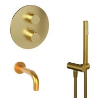 Термостат для ванны Paini Cox 78PJSET26911THBATH с душевым гарнитуром золото матовое