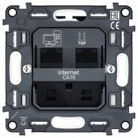 Механизм розетки телефонной RJ-11 со шторкам Ambrella Volt QUANT VM189