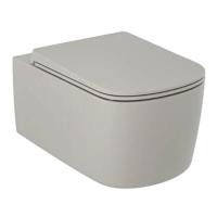 Подвесной унитаз Kludi Resa S 27WCSETO2 с крышкой-сиденьем светло-серый матовый