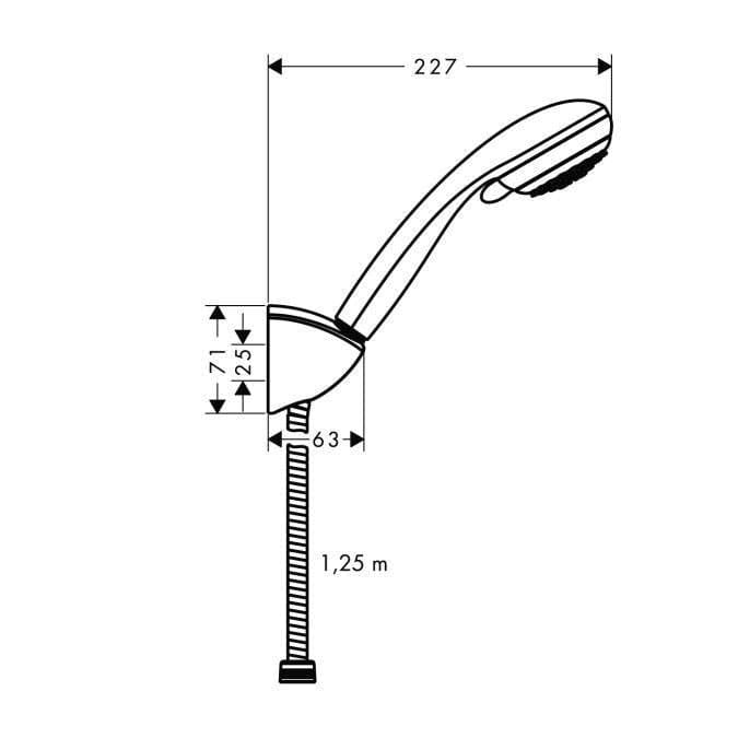 Душевой набор hansgrohe Vario 27558000 с держателем и шлангом 125 см хром