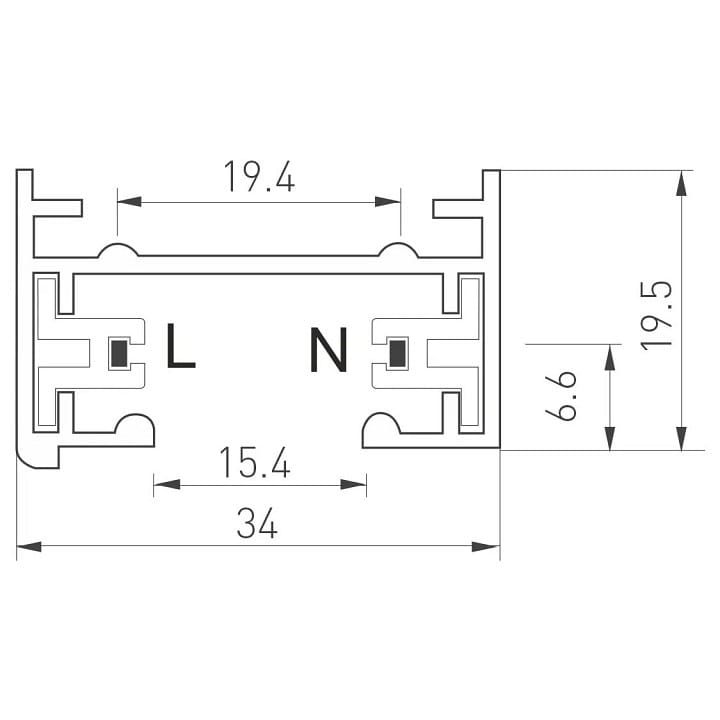 Трек накладной Arlight C 2TR 022772