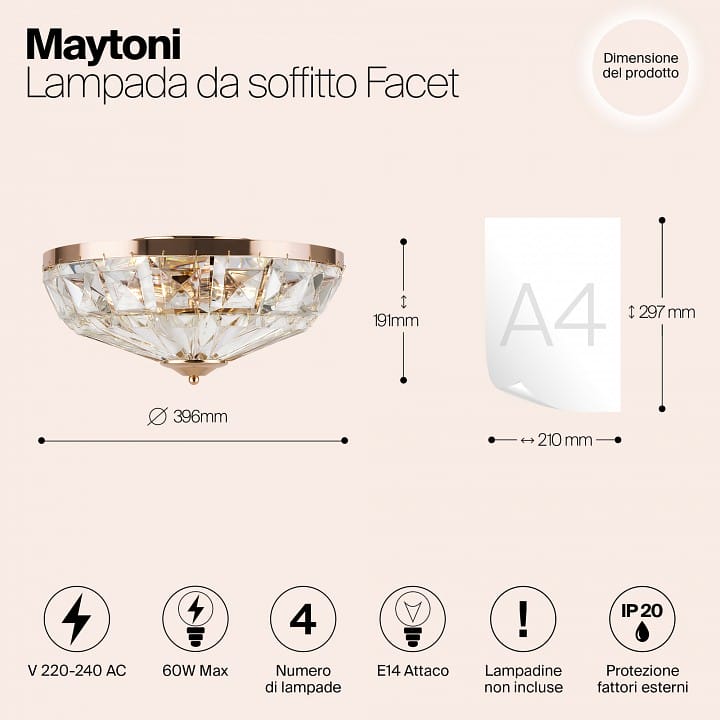 Накладной светильник Maytoni Грань MOD094CL-04G
