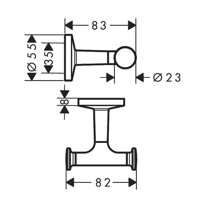 Крючок для ванной Axor Universal Circular 42812000 двойной
