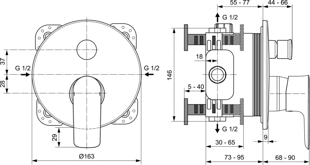 Смеситель для ванны и душа Ideal Standard Connect Air A7035AA