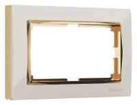 Рамка для двойной розетки Werkel Snabb (слоновая кость/золото) W0081932