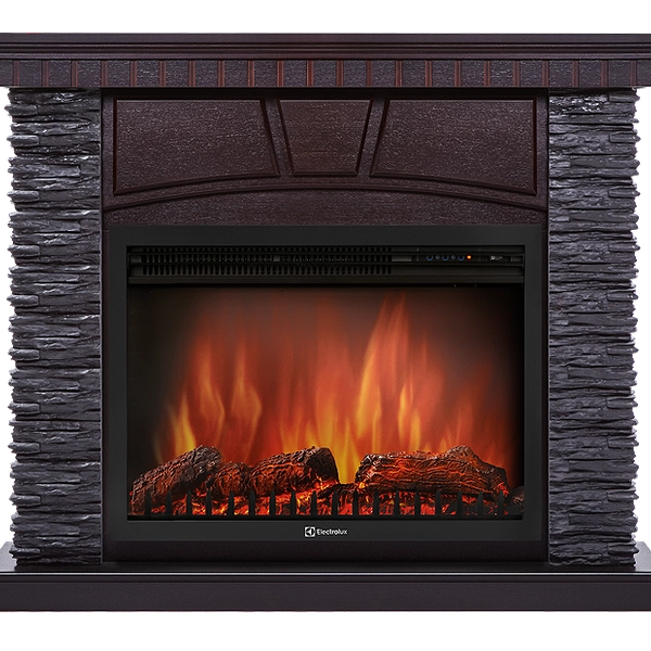 Портал Firelight Porto 25 камень черный, шпон венге