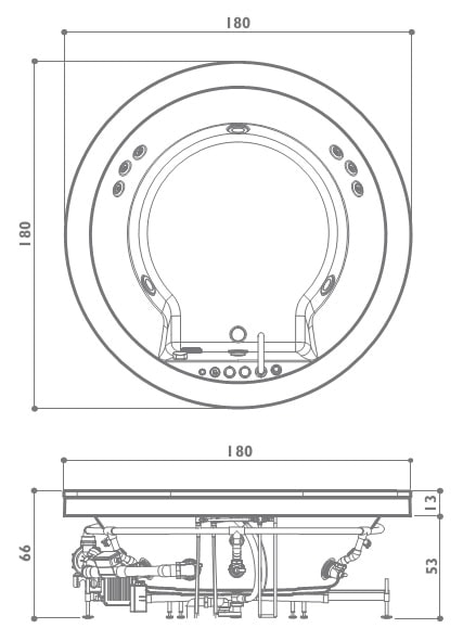Акриловая ванна Jacuzzi Top AQS 180x180 9Q43-572A