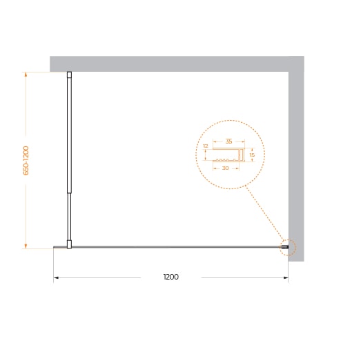 Душевая перегородка BelBagno Kraft KRAFT-L-1-120-C-Cr