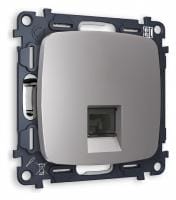 Розетка Ethernet RJ-45 и со шторками, без рамки Ambrella Volt OMEGA MO512010