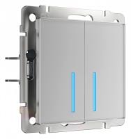 Выключатель сенсорый двухклавишный с подсветкой и функцией Wi-Fi без рамки Werkel серебряный W4520606