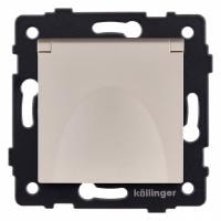 Розетка с заземлением с крышкой, без рамки Kollinger  REA-006GD