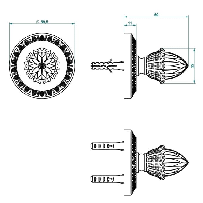 Крючок THG Malmaison metal U93.F31.517 золото