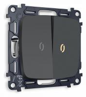 Выключатель проходной двухклавишный с подсветкой без рамки Ambrella Volt Quant MO904030