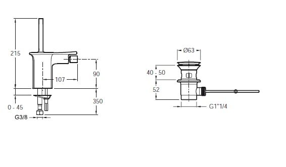 Смеситель для биде Jacob Delafon Stance E14763-CP