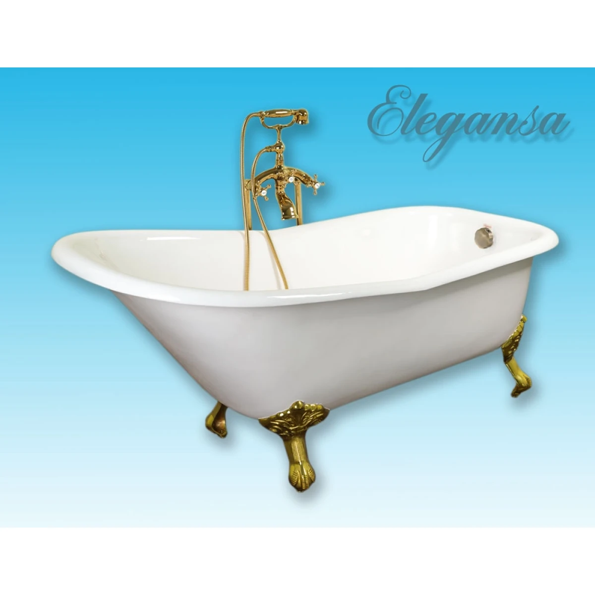 Ванна чугунная Elegansa Schale Gold Н0000261 167,6x76,5 см, отдельностоящая, белый