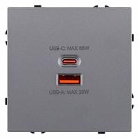Розетка 2хUSB type A и C без рамки Kollinger Eclipse EC-024GY