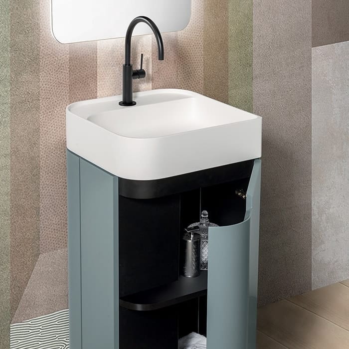 Тумба с раковиной Oasis Profilo 45 0PFBFM0451 M16 авио/белый