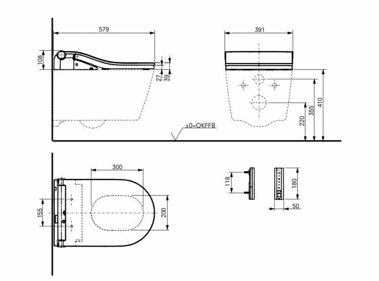 Крышка-биде для унитаза TOTO Washlet RG Lite TCF802C2IN#NW1