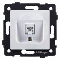 Розетка телефонная RJ-11 со штрокой, без рамки Kollinger  REA-009WH