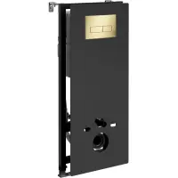 Инсталляция для унитаза WasserKRAFT Abens 20 20TLT.010.ME.BL.PG03 с кнопкой смыва, золотой