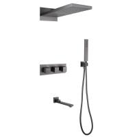 Душевой комплект Abber Daheim AF8253NG с термостатом никель