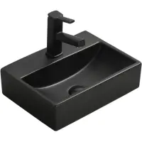 Раковина CeramaLux 9135-1MB 36x25 см, рукомойник, черный матовый