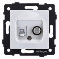 ТВ-розетка и SAT-розетка оконечная без рамки Kollinger  REA-022WH
