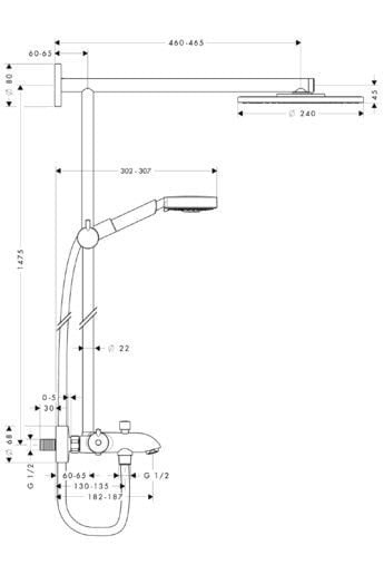 Душевая система hansgrohe Raindance Showerpipe 27147000